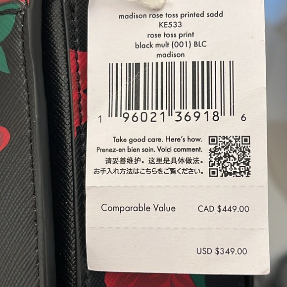 NWT Kate Spade ♠️ Leather Madison Rose Printed Crossbody - Picture 3 of 12